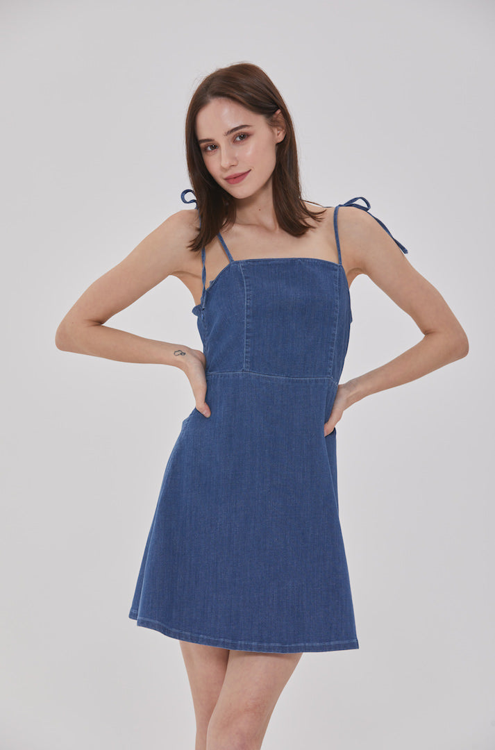 white christmas dresses Stampede Buckle Dress-Denim Pre-Order Small main image 1