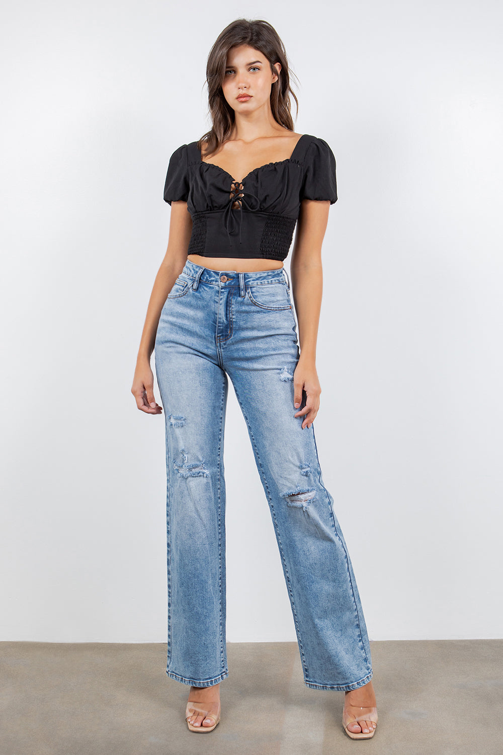 Dani High Waisted Distressed Jeans