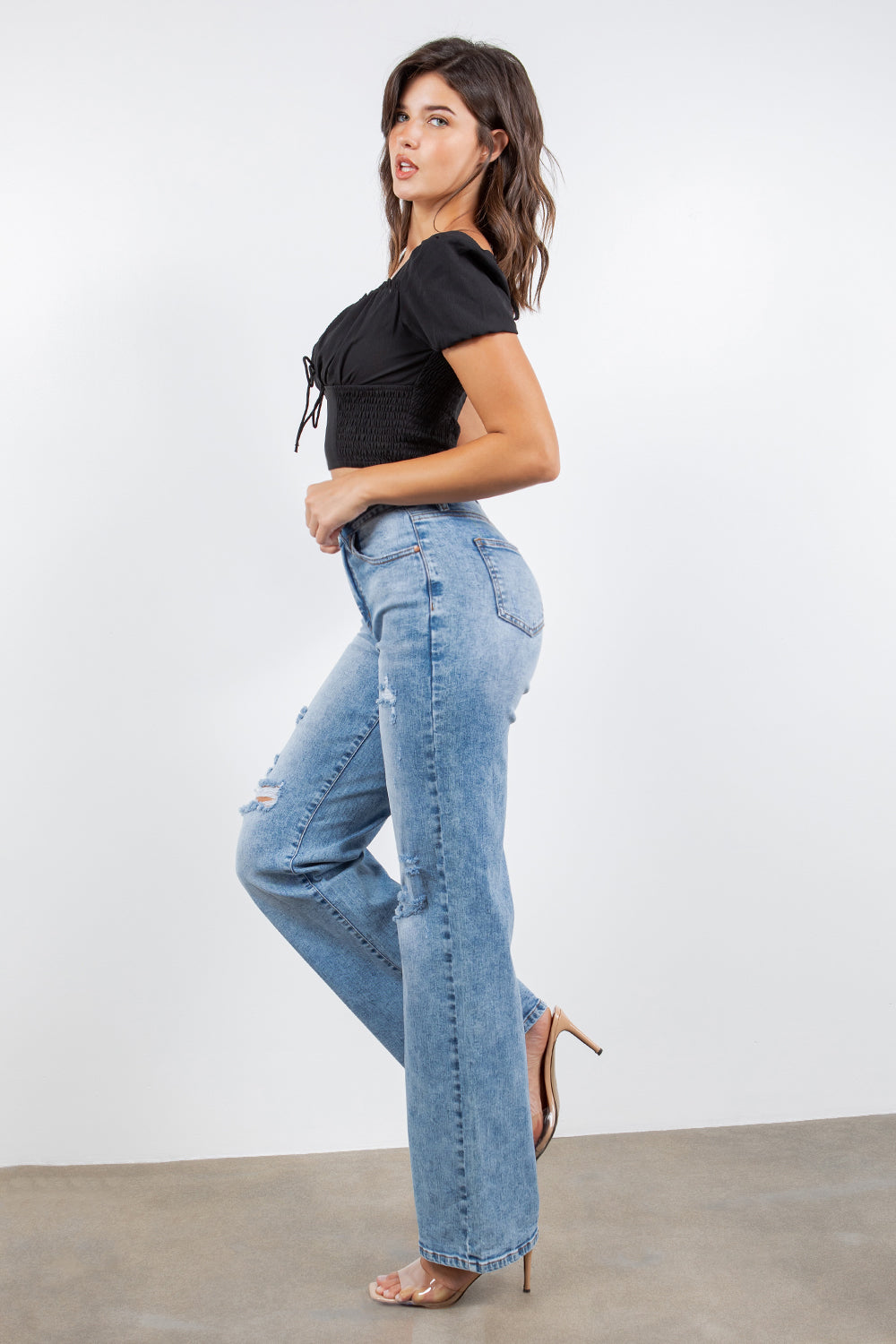 Dani High Waisted Distressed Jeans