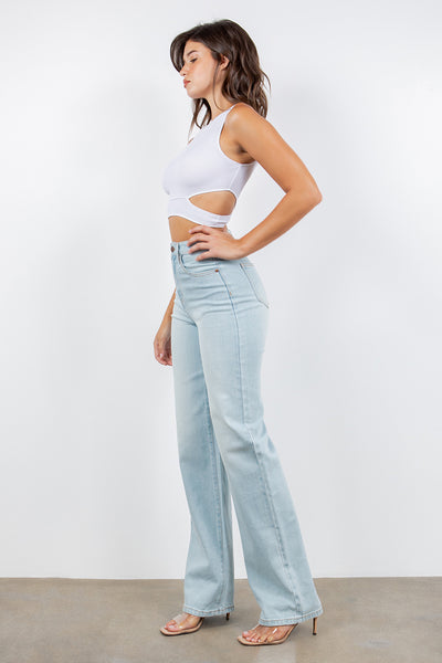 Blue Skies High Waisted Wide Leg Jeans