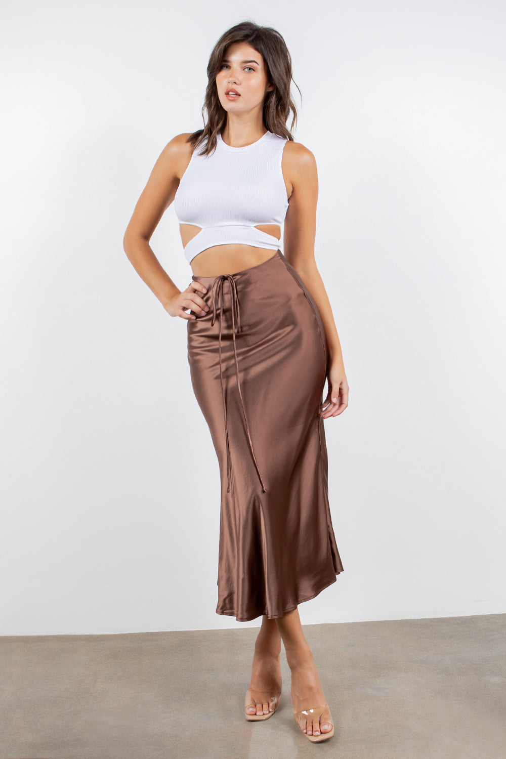 Bella Satin Maxi Skirt