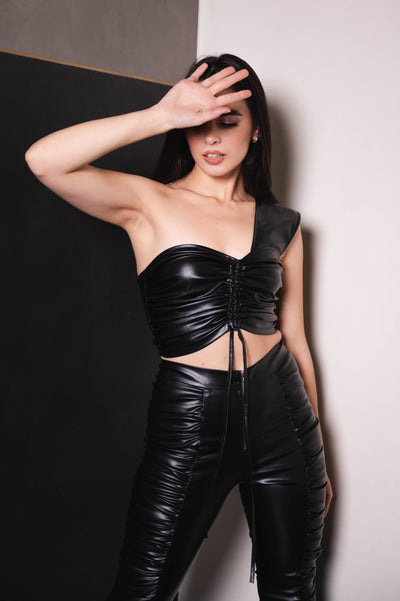 Esther Leather Crop