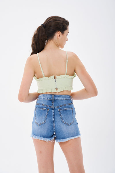 MINT RUCHED CROP TOP