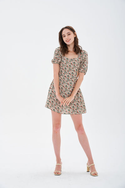 CUT-OUT DITSY DRESS