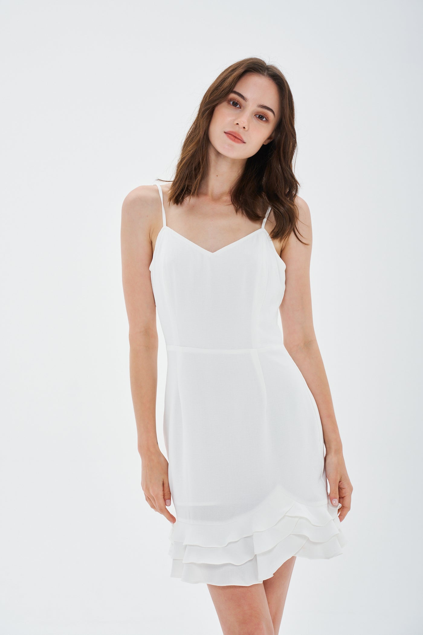 Sweet Heart Ruffle White dress