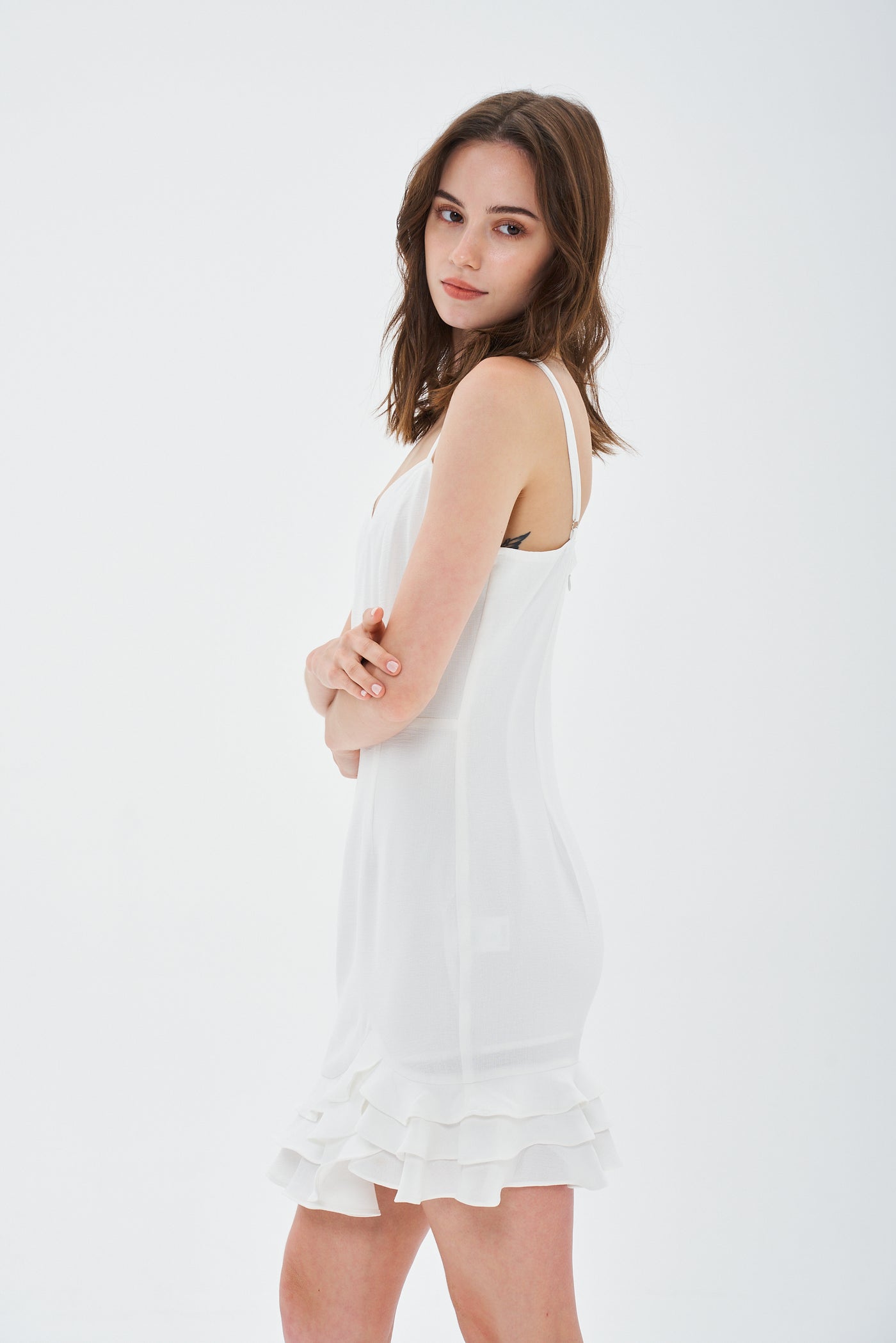 Sweet Heart Ruffle White dress