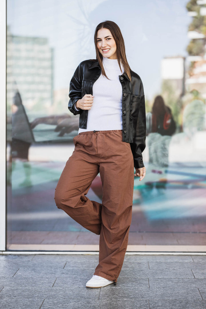 【BAON】Kisetsu Nylon Banded String Parachute Jogger Pants ParachutePants-Charcoal-