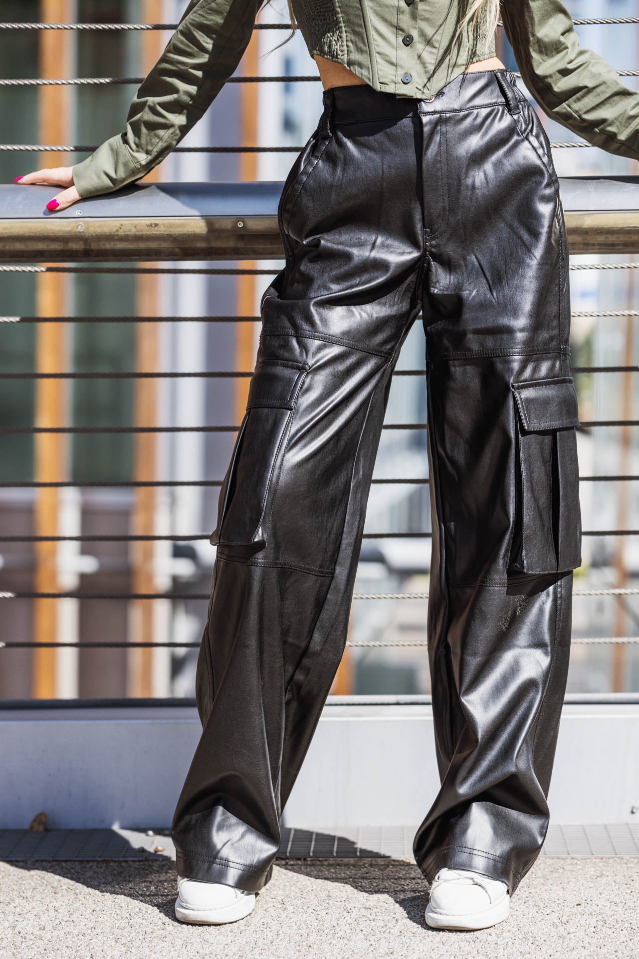 Baggy leather jeans Clearance