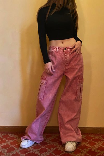 Y2K pink baggy jeans